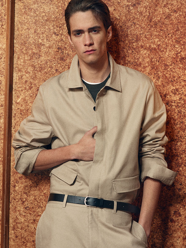 リラックス コットンリネンオーバーシャツ